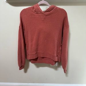 Madewell MWL Airyterry Hoodie Sweatshirt size small, heather weathered brick red